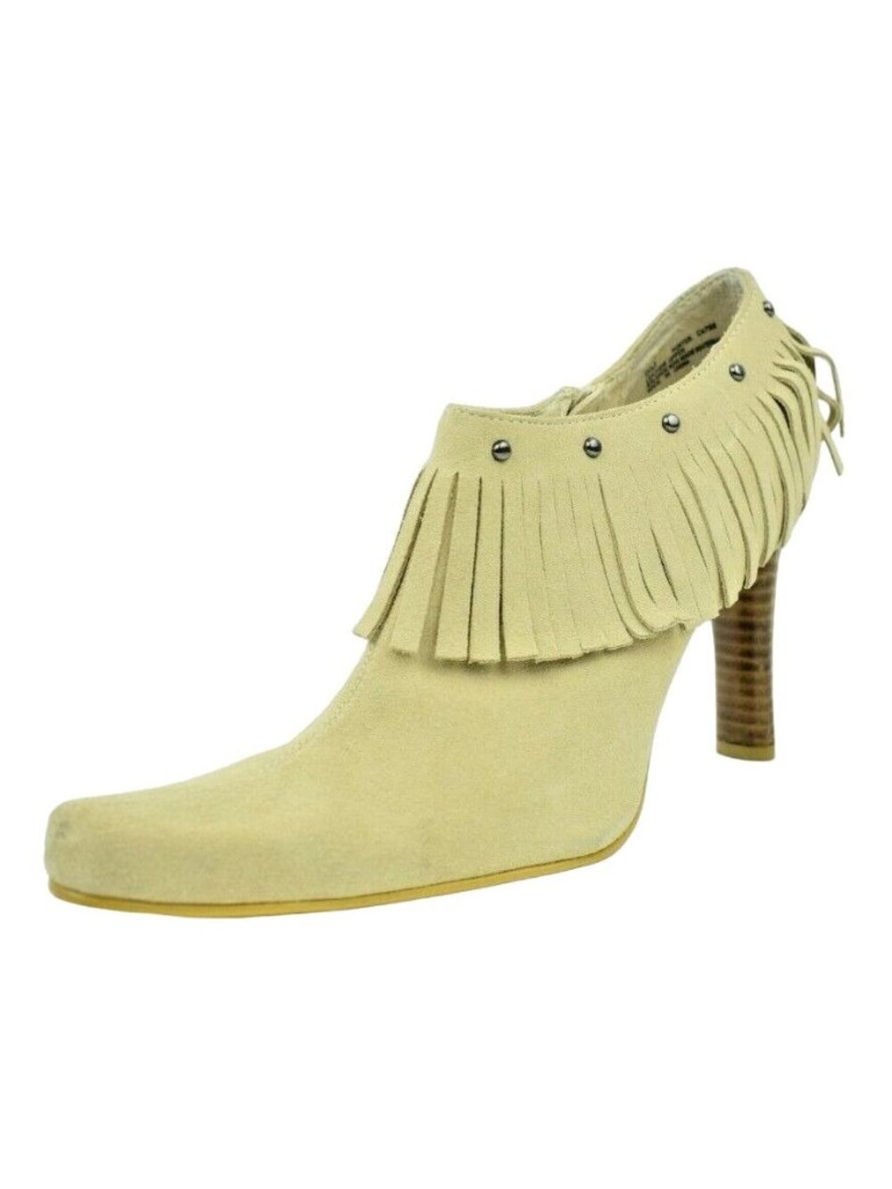 MIA Womens US Size 9 Hunter Tan Suede Leather Fringe Ankle Booties 4 inch Heels - Picture 9 of 11